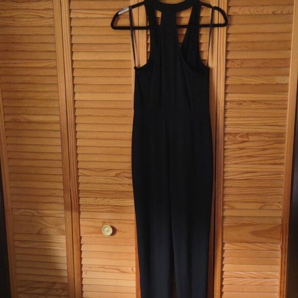 BCBGeneration Black T Back Elastic Waist Stretchy Hip Pockets Jumpsuit Size S - Picture 2 of 8